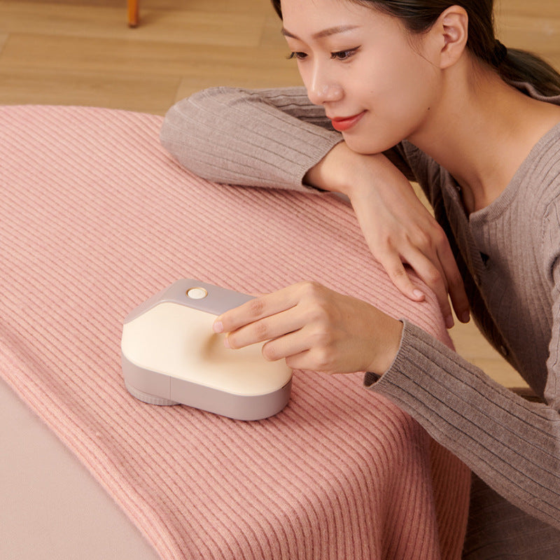 Fabric Shaver | Rechargeable Electric Lint Remover | Dual-Ring Blades | Ergonomic Design | Black & White