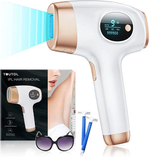 IPL Hair Removal Device | 3-in-1 Permanent Hair Reduction, Skin Rejuvenation & Acne Control | White