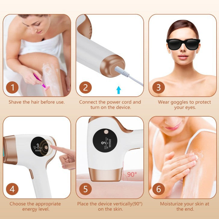IPL Hair Removal Device | 3-in-1 Permanent Hair Reduction, Skin Rejuvenation & Acne Control | White