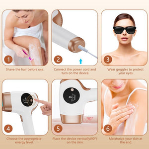 IPL Hair Removal Device | 3-in-1 Permanent Hair Reduction, Skin Rejuvenation & Acne Control | White