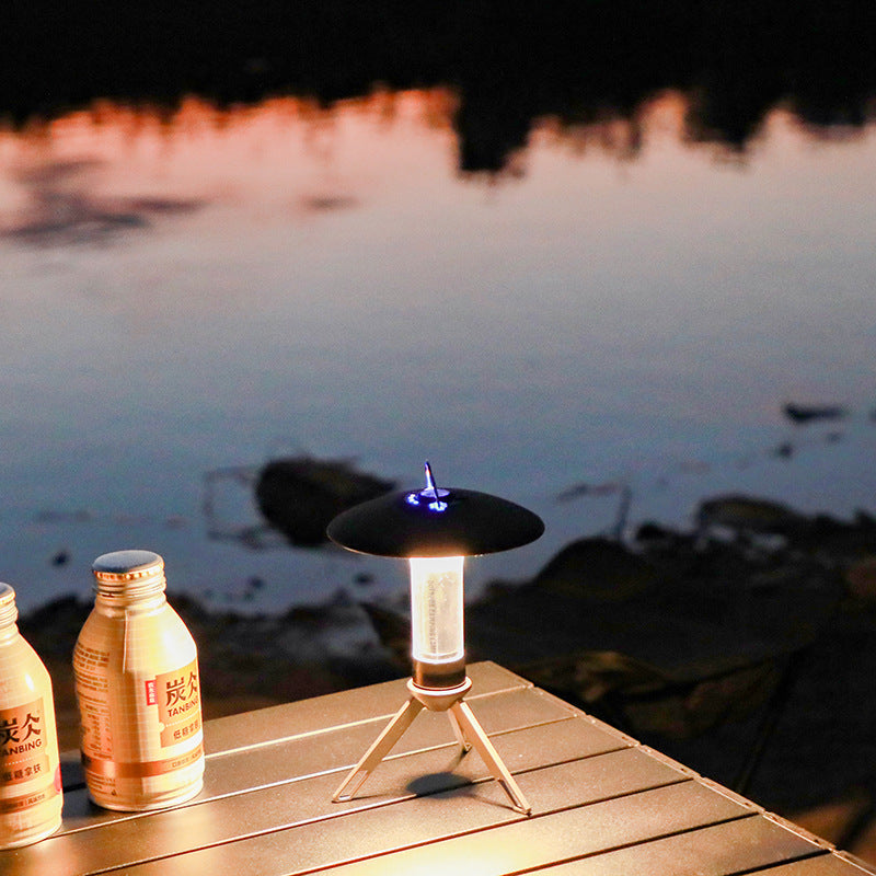 Outdoor Camping Lantern | Portable with Tripod Stand | Soft Light Diffuser | USB-C Charging | Blue
