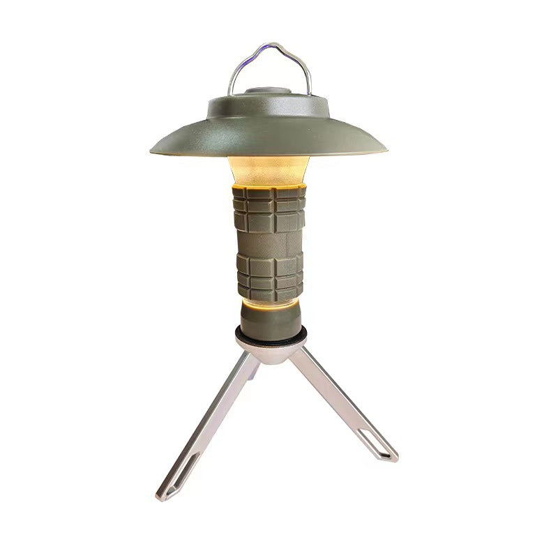 Outdoor Camping Lantern | Portable with Tripod Stand | Soft Light Diffuser | USB-C Charging | Green
