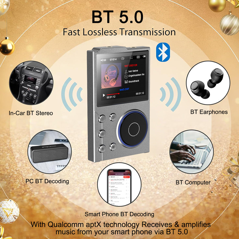Hi-Res Digital Audio Player | DSD & Dual DAC | Bluetooth 5.0 | Expandable Storage | Grey 16GB + 32GB