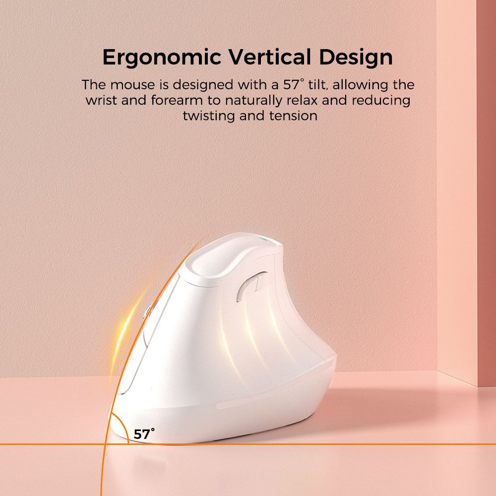 Ergonomic Vertical Mouse | Multi-Device Bluetooth 5.0 & 2.4G Wireless | Adjustable DPI | Silent Click | Black
