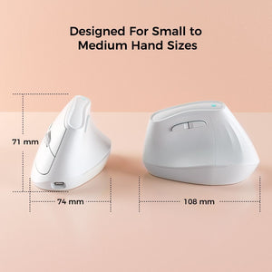 Ergonomic Vertical Mouse | Multi-Device Bluetooth 5.0 & 2.4G Wireless | Adjustable DPI | Silent Click | Black