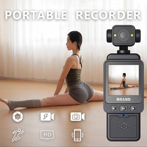 Compact Body Camera | 180° Rotatable Lens | Night Vision | WiFi & Fill Lights | Black