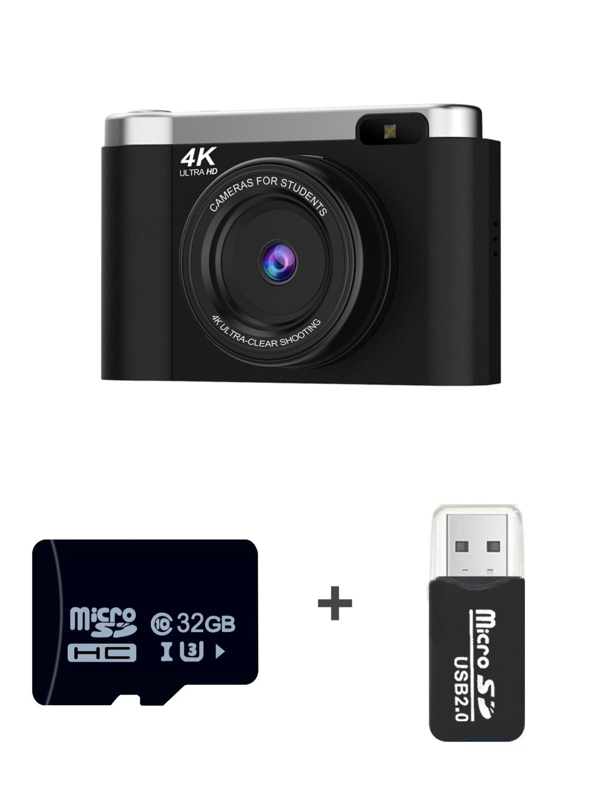 4K Ultra HD Digital Camera | 75MP | 2.8" Rotatable Screen | Auto Focus & Built-in Flash | Black