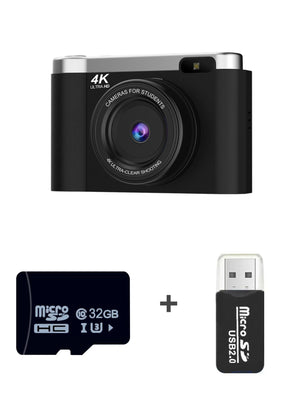 4K Ultra HD Digital Camera | 75MP | 2.8" Rotatable Screen | Auto Focus & Built-in Flash | Black