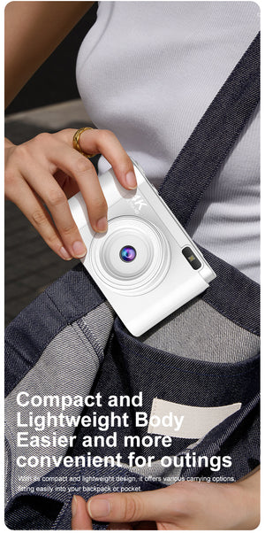 4K Ultra HD Digital Camera | 75MP | 2.8" Rotatable Screen | Auto Focus & Built-in Flash | Black