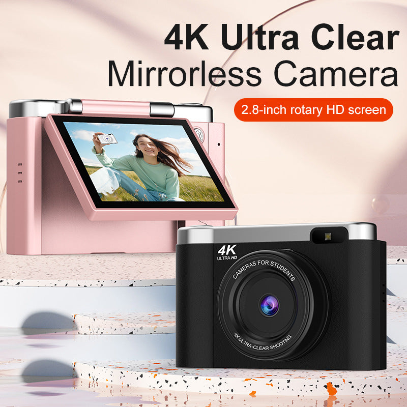 4K Ultra HD Digital Camera | 75MP | 2.8" Rotatable Screen | Auto Focus & Built-in Flash | White