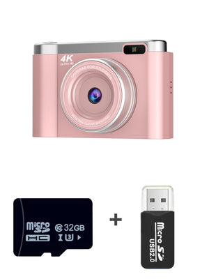 4K Ultra HD Digital Camera | 75MP | 2.8" Rotatable Screen | Auto Focus & Built-in Flash | Pink