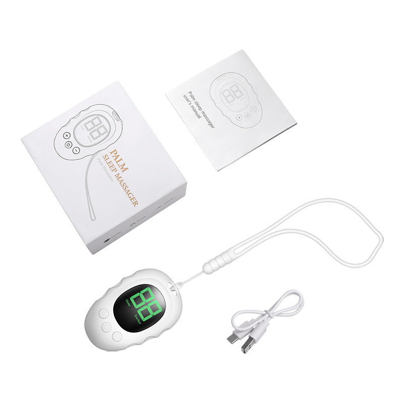 Sleep Aid Device | Handheld Microcurrent Pulse Massager | USB Rechargeable | White Finish