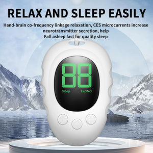 Sleep Aid Device | Handheld Microcurrent Pulse Massager | USB Rechargeable | White Finish