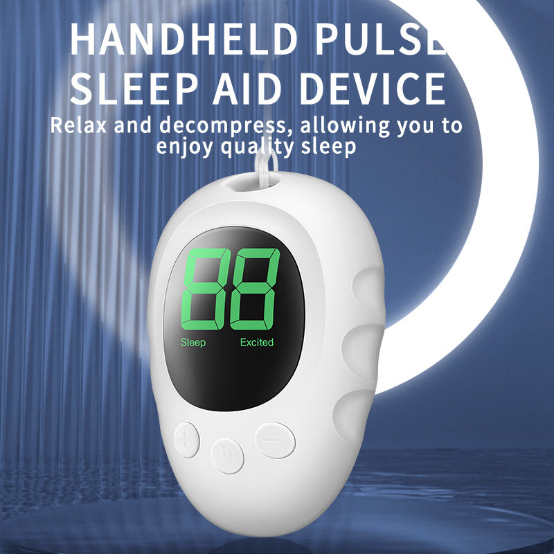 Sleep Aid Device | Handheld Microcurrent Pulse Massager | USB Rechargeable | White Finish