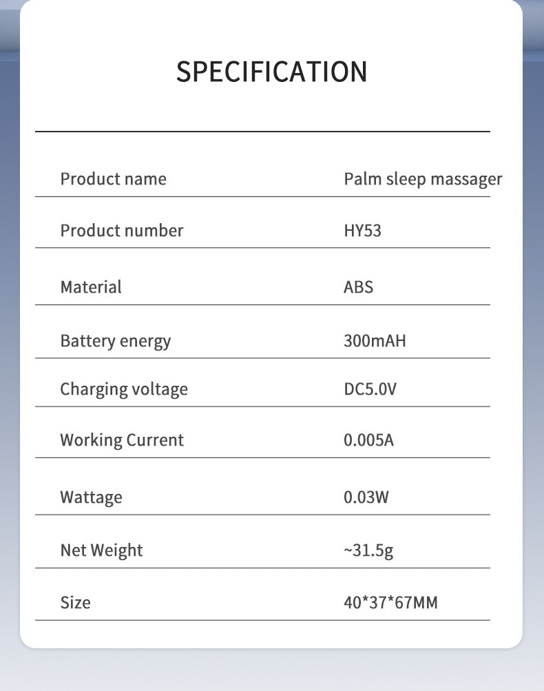 Sleep Aid Device | Handheld Microcurrent Pulse Massager | USB Rechargeable | White Finish