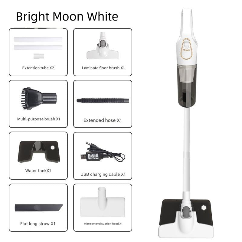 Cordless Vacuum Cleaner 2-in-1 | Handheld & Stick | Detachable Water Tank & Dust Mite Remover | White