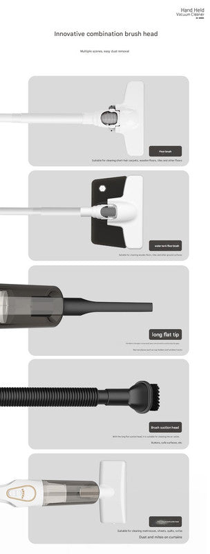 Cordless Vacuum Cleaner 2-in-1 | Handheld & Stick | Detachable Water Tank & Dust Mite Remover | White
