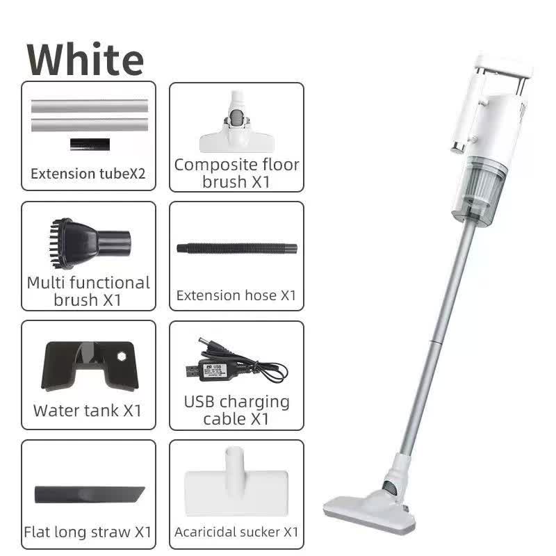 Cordless Vacuum Cleaner 2-in-1 | Handheld & Stick | Powerful Suction | Washable Filter | White Finish