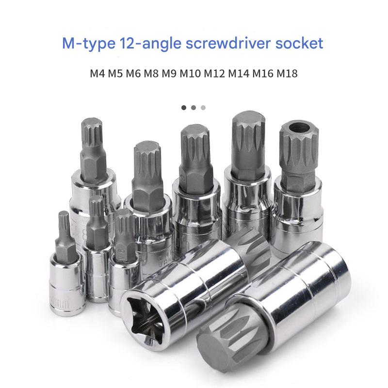 Spline Bit Socket Set 10-Piece | M-Type | Chrome Steel | Storage Case | Blue Finish