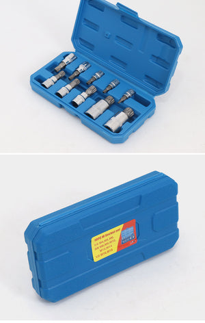 Spline Bit Socket Set 10-Piece | M-Type | Chrome Steel | Storage Case | Blue Finish