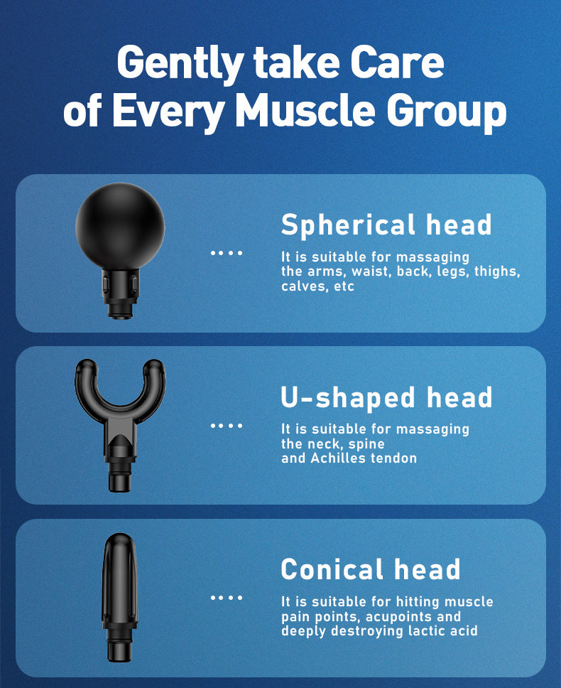 Percussion Massage Gun | Professional Deep Tissue | 30 Speeds | 6 Heads & LCD Touch Screen | Grey Finish