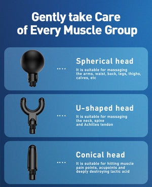 Percussion Massage Gun | Professional Deep Tissue | 30 Speeds | 6 Heads & LCD Touch Screen | Grey Finish