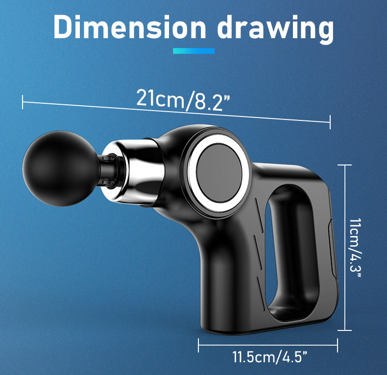 Percussion Massage Gun | Professional Deep Tissue | 30 Speeds | 6 Heads & LCD Touch Screen | Grey Finish