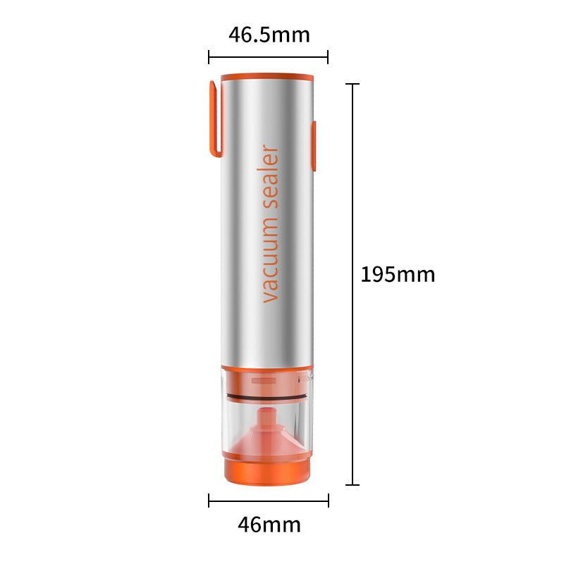 Handheld Vacuum Sealer & Inflator Kit | Multi-Function Electric | For Food Bags, Jars, Wine & Balls | Grey & Orange