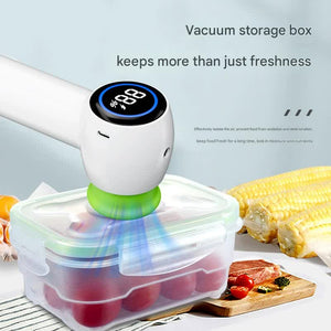 Vacuum Sealer & Inflator | Handheld with LED Display | For Food Storage, Jars, Bags & Balls | White