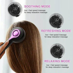 Electric Scalp Massager & Essential Oil Applicator Brush | 360° Kneading | USB-C Rechargeable | Grey
