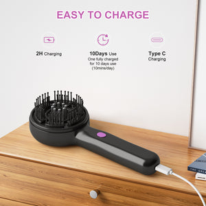 Electric Scalp Massager & Essential Oil Applicator Brush | 360° Kneading | USB-C Rechargeable | Grey