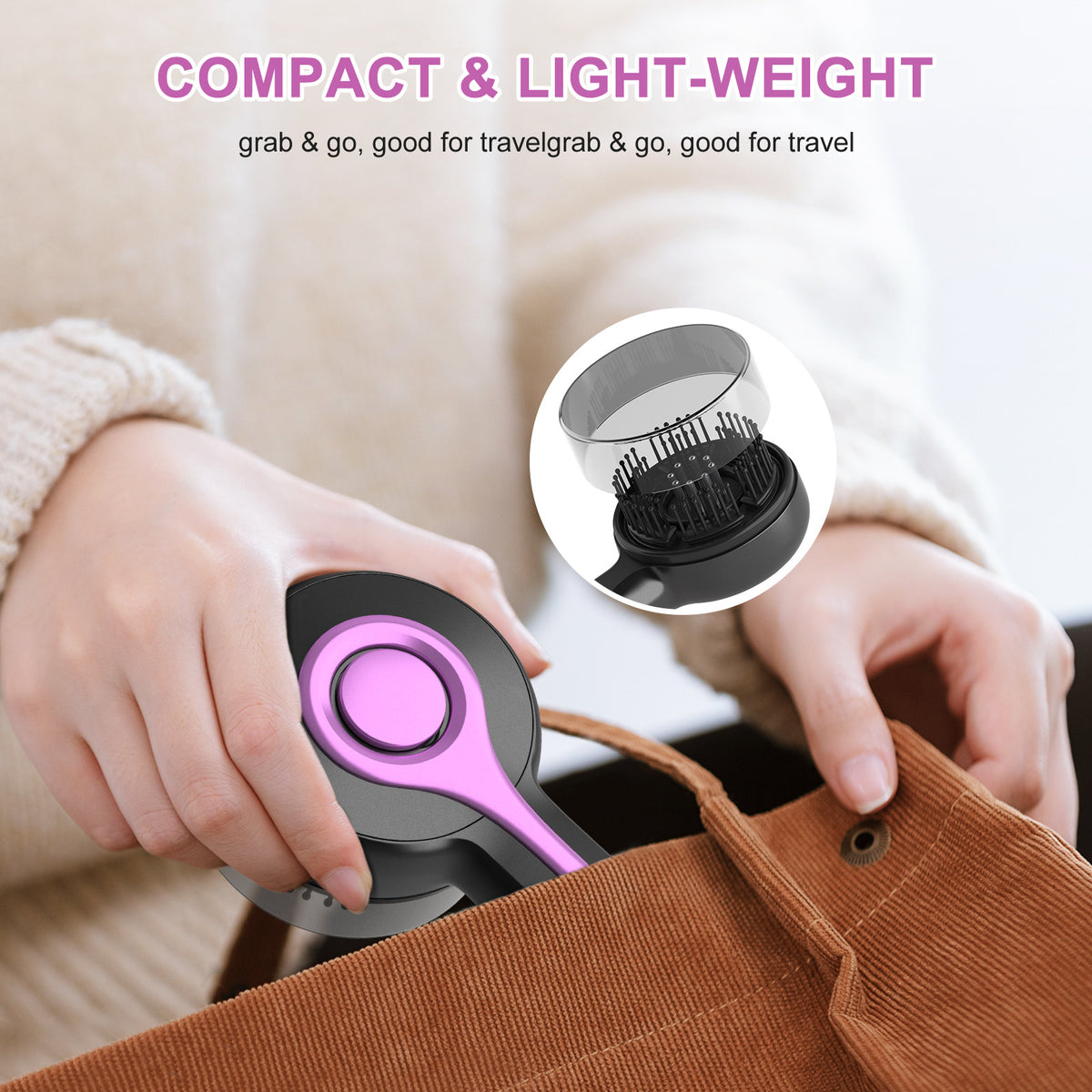 Electric Scalp Massager & Essential Oil Applicator Brush | 360° Kneading | USB-C Rechargeable | Grey