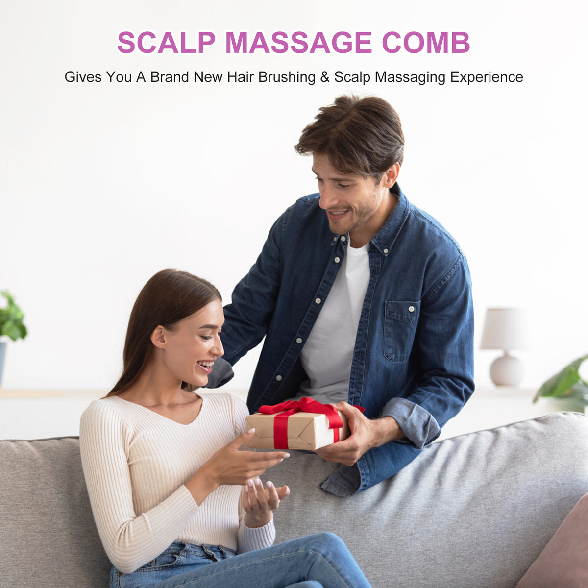 Electric Scalp Massager & Essential Oil Applicator Brush | 360° Kneading | USB-C Rechargeable | Grey