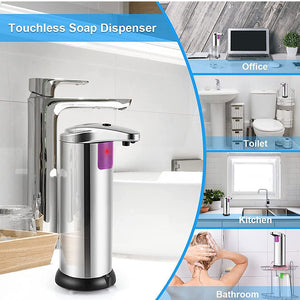 Touchless Automatic Soap Dispenser | Stainless Steel | Adjustable Volume Infrared Sensor | Kitchen & Bathroom | Silver