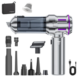 Cordless Vacuum Cleaner 4-in-1 | Handheld | 16KPa Suction | Brushless Motor, Blower & Air Pump | Silver & Purple