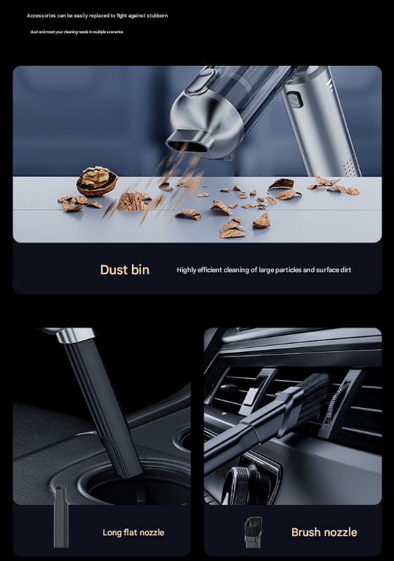 Cordless Vacuum Cleaner 4-in-1 | Handheld | 16KPa Suction | Brushless Motor, Blower & Air Pump | Silver & Purple