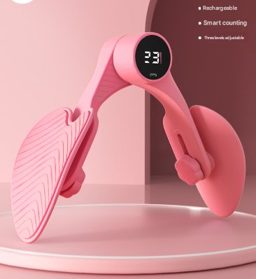 Smart Kegel & Thigh Master | Adjustable Pelvic Floor Trainer with Counter | Pink Finish