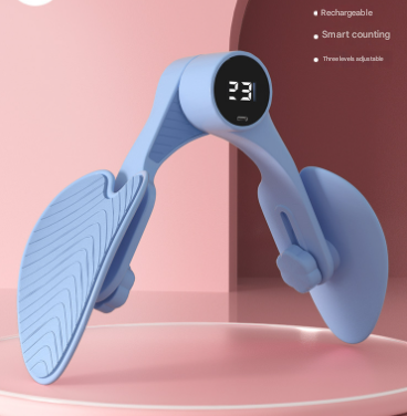 Smart Kegel & Thigh Master | Adjustable Pelvic Floor Trainer with Counter | Blue Finish