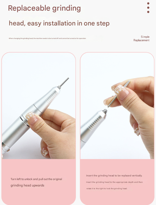 Professional Rechargeable Nail Drill Machine | 45,000RPM Portable E-File Kit | Acrylic, Gel, Manicure | White Finish