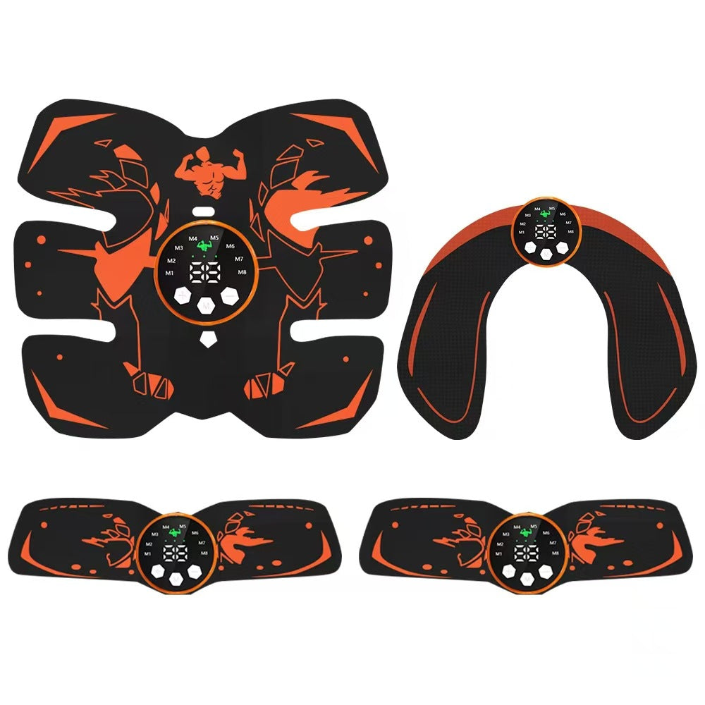 EMS Muscle Stimulator Kit | Ultimate USB Rechargeable | Abs, Arms, Glutes | Black & Orange