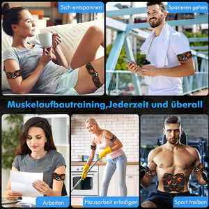 EMS Muscle Stimulator Kit | Ultimate USB Rechargeable | Abs, Arms, Glutes | Black & Orange