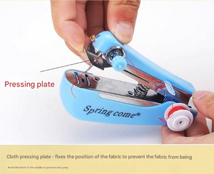Mini Handheld Sewing Machine 2PC | Portable Manual Stitching Tool | Quick Fabric Repairs | White