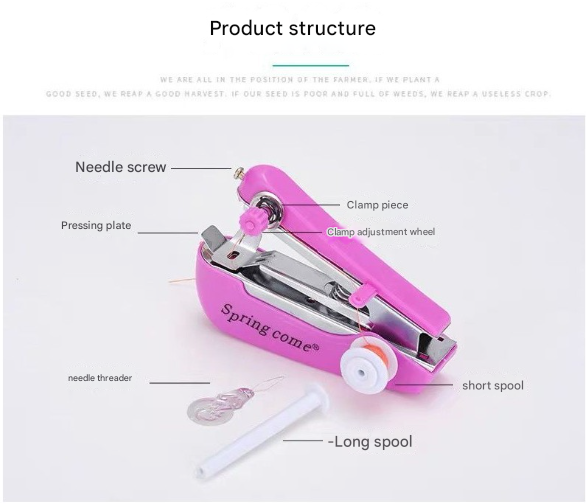 Mini Handheld Sewing Machine 2PC | Portable Manual Stitching Tool | Quick Fabric Repairs | Red