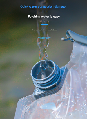 Foldable Water Bag 8L 2PC | Portable Large Capacity Carrier with Spigot | Grey | Camping & Outdoors