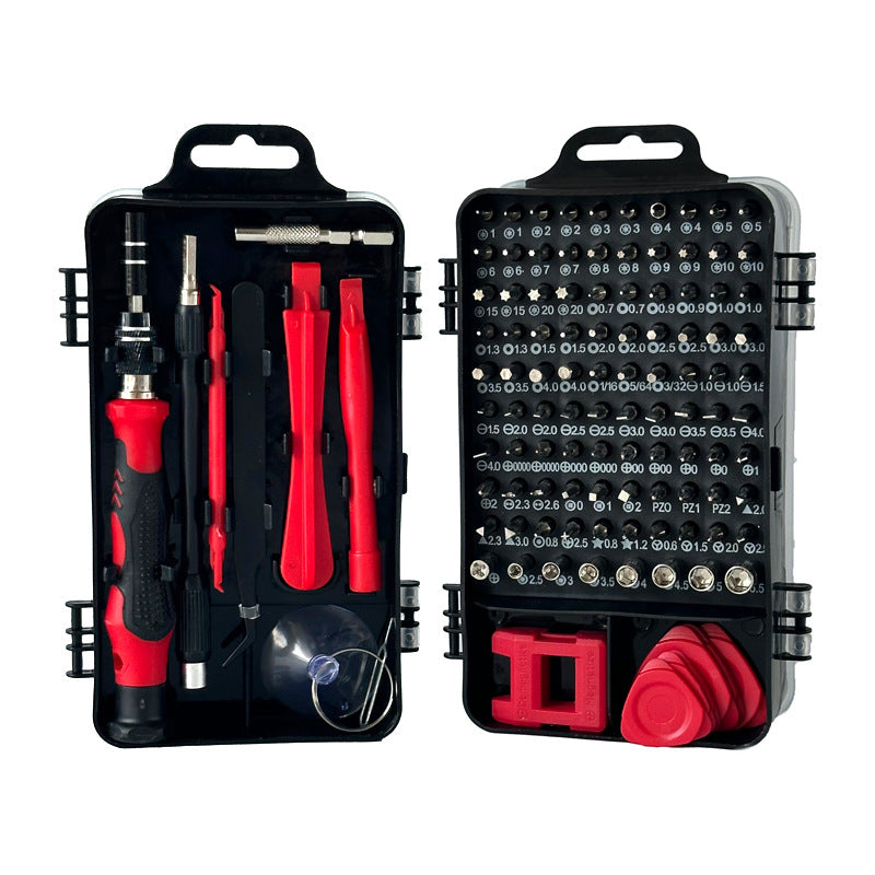 Precision Screwdriver Set 115-in-1 | Magnetic Repair Kit for PC, Laptop, Phone & Electronics | Red & Black