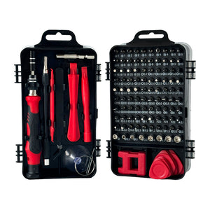 Precision Screwdriver Set 115-in-1 | Magnetic Repair Kit for PC, Laptop, Phone & Electronics | Red & Black