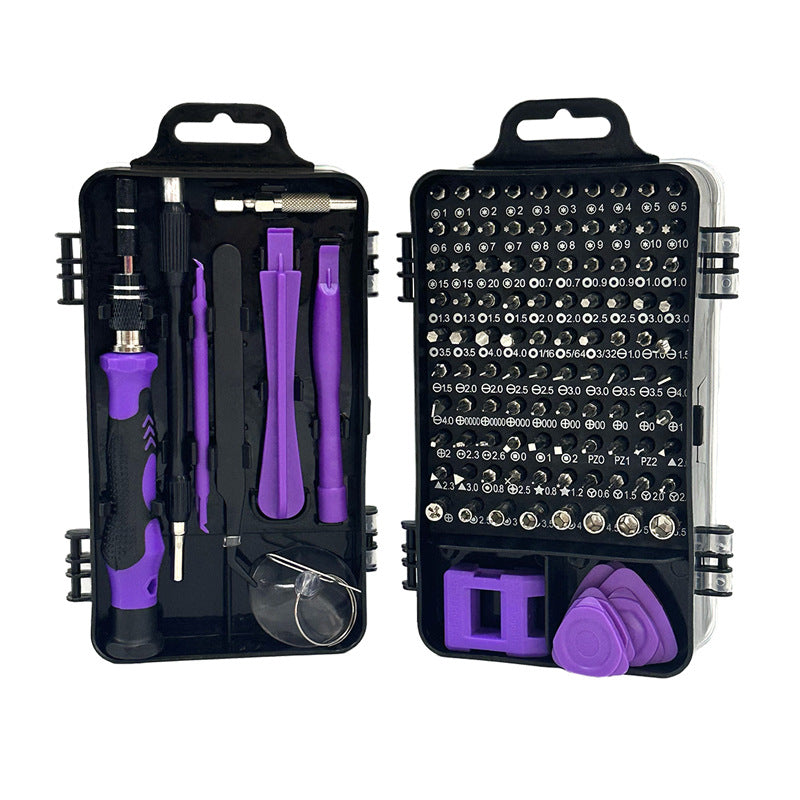 Precision Screwdriver Set 115-in-1 | Magnetic Repair Kit for PC, Laptop, Phone & Electronics | Purple & Black