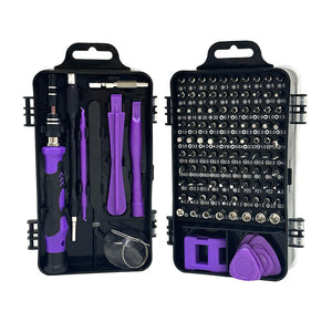 Precision Screwdriver Set 115-in-1 | Magnetic Repair Kit for PC, Laptop, Phone & Electronics | Purple & Black