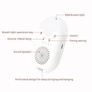 Portable Baby Sleep White Noise Machine(12.5*7*3.5 CM) With Soothing Sounds, RGB Night Light & Auto Timer - USB-C Rechargeable