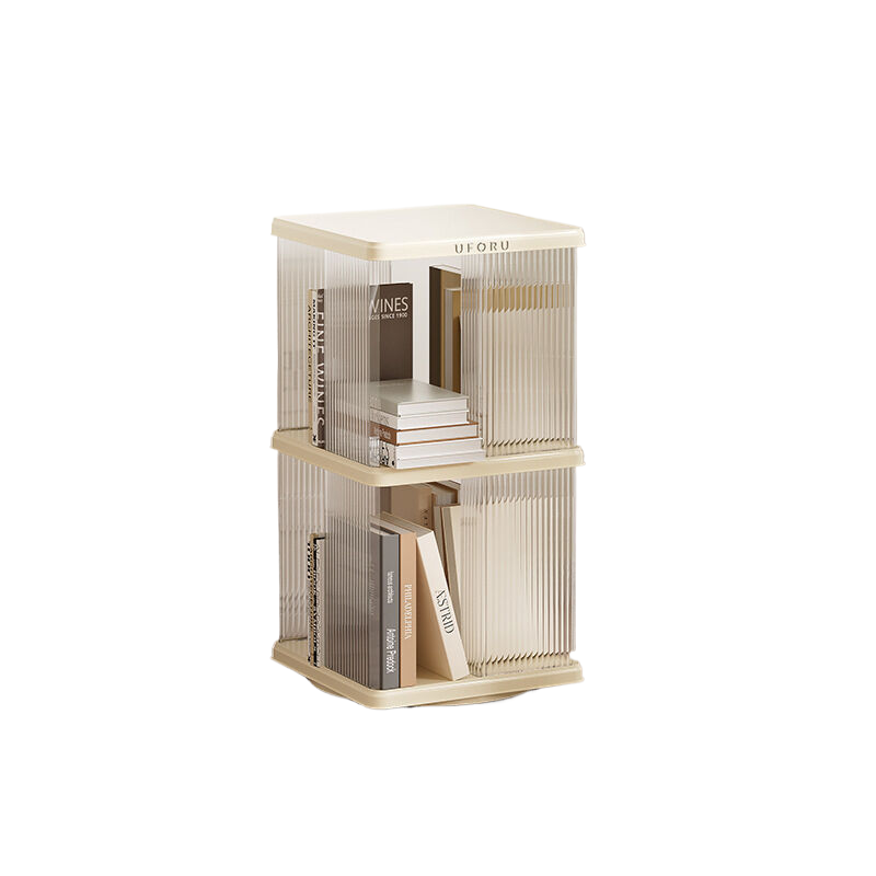 Rotating Storage Bookshelf | Square | 2 Layers | Compact Multi-Purpose Organizer